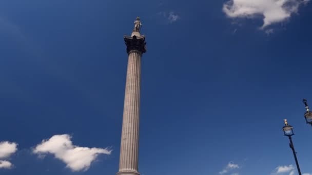 Londýn Května 2022 Motion Timelapse Nelson Column Trafalgar Square National — Stock video