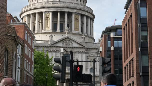 London Maj 2022 Fotgängare Passerar Trafikljus Cykel Genom Röd Grön — Stockvideo