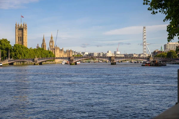 Londres Septiembre 2022 Las Casas Del Parlamento London Eye Lambeth —  Fotos de Stock