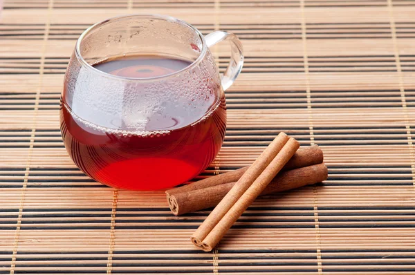 Cup of tea with a cinnamon — Stock Photo, Image