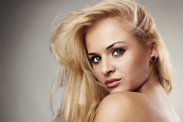 Beautiful blond woman. your text here — Stock Photo, Image