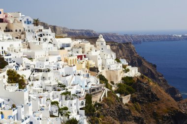 santorini dağ kasabası görünümü
