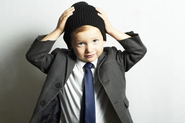 Ragazzino alla moda in cravatta. Ragazzo alla moda. moda children.suit — Foto Stock
