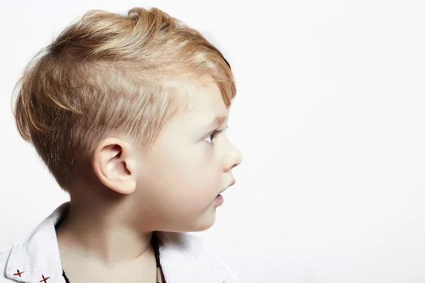 Fashionable handsome little boy. stylish haircut. fashion child — Stock Photo, Image