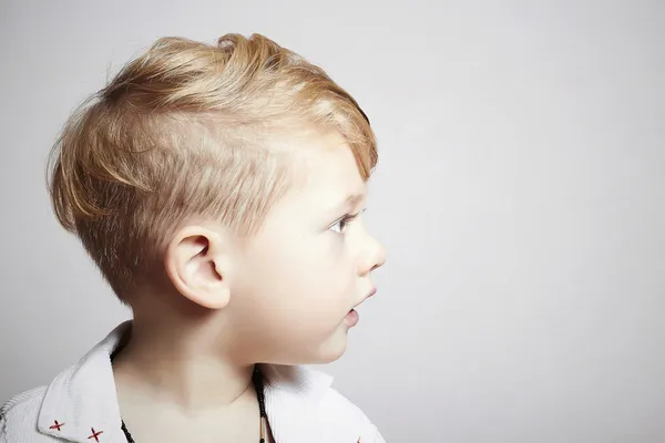 Fashionable handsome little boy. stylish haircut. fashion child — Stock Photo, Image