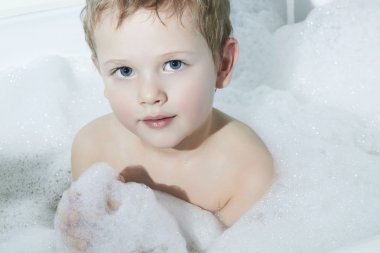 köpük bath.funny çocuk, küçük çocuk