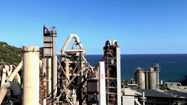 Aerial View Cement Factory Manufacturing Global Industry Concept High Quality — Vídeo de Stock