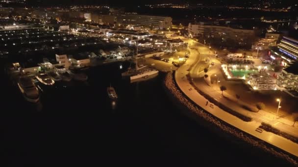 Vista Aérea Nocturna Del Puerto Ibiza Julio 2022 — Vídeos de Stock