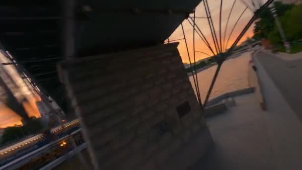 Drone Dynamique Fpv Tiré Pont Église Christ Sauveur Centre Moscou — Video