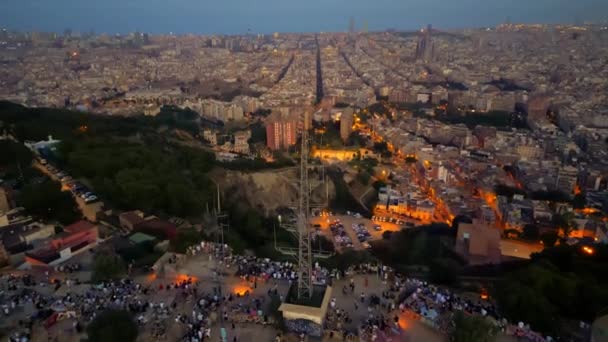 Dron Střílel Kolem Bunkrů Carmel Barceloně Večer12 Září2022 Vysoce Kvalitní — Stock video