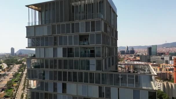 Aerial View High Building Diagonal Mar Βαρκελώνη Ισπανία Aug 2022 — Αρχείο Βίντεο