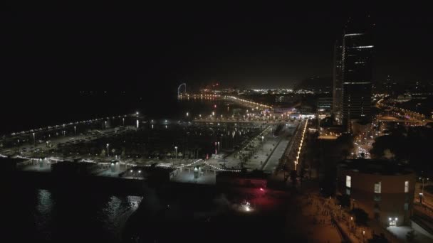 Barcelona Sahili Nde Sant Joan Gecesi Nin Gece Çekimi Spain23 — Stok video