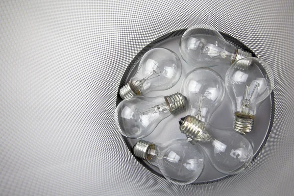 Elektrické žárovky do popelnice — Stock fotografie