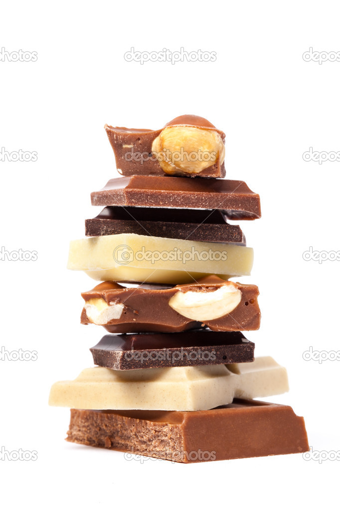 Several Different Chocolate Pieces