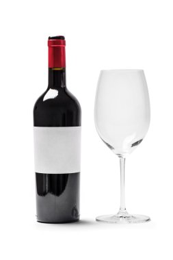 ve cam şişe kırmızı şarap