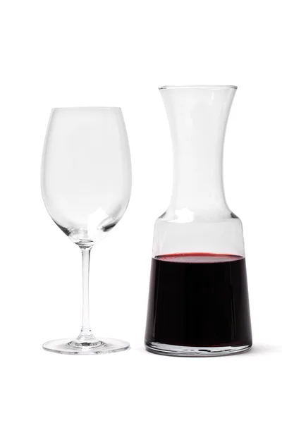 Стекло и графин с вином — стоковое фото