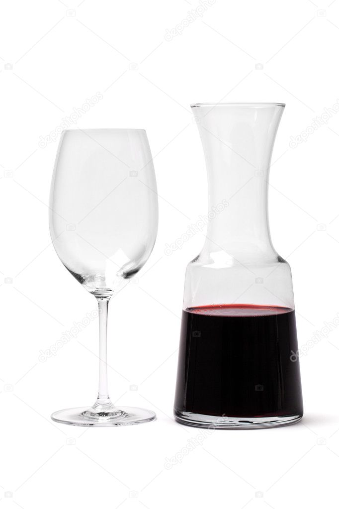 Glass And Carafe With Wine