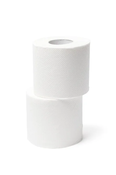 Dwa papier toaletowy rolki - ze ścieżką przycinającą — Zdjęcie stockowe
