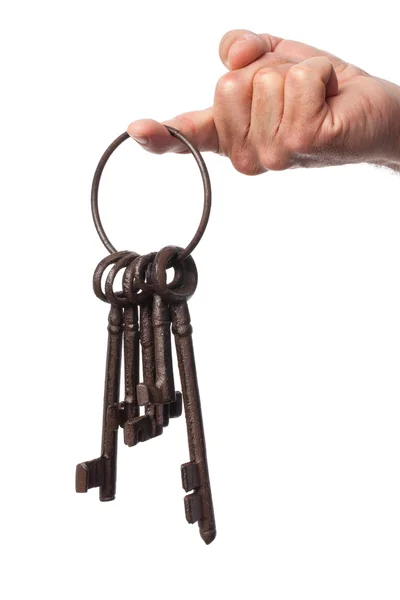 Stare klucze w ręku — Zdjęcie stockowe