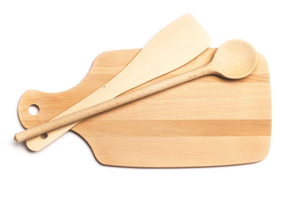 Cutting Board Spoon and Spatula — Stock Photo, Image