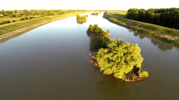 Aerial video-islands in the river — Stock Video