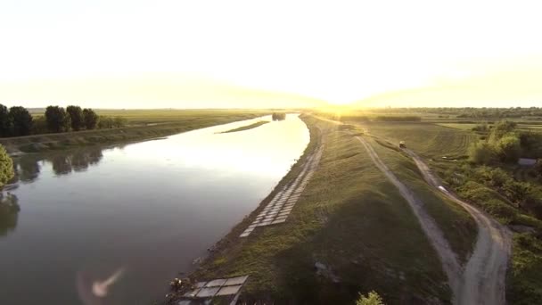 Aerial video-islands in the river — Stock Video