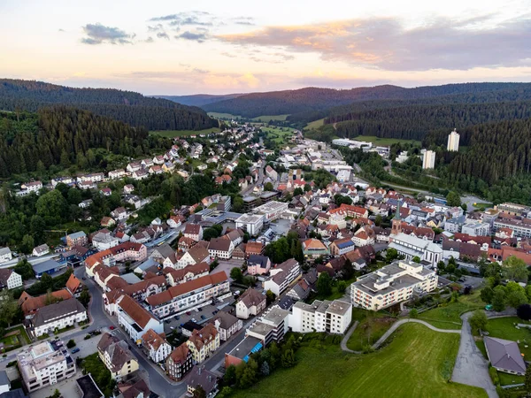 Luftbild Stadt Furtwangen Schwarzwald Deutschland Stockfoto