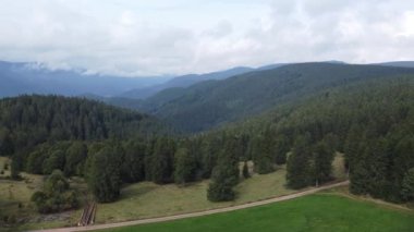 Aerial video with beautiful landscapes, roads, unique video, 