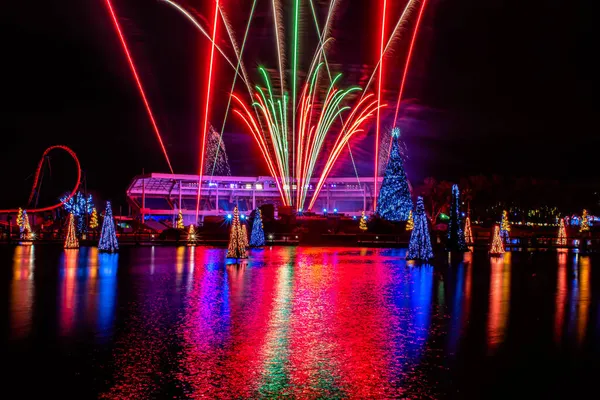 Orlando Florida December 2020 Spectacular Fireworks Christmas Season Seaworld — Stock Photo, Image