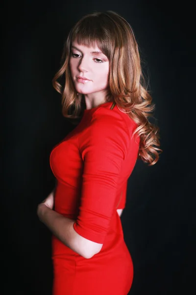 Dziewczyna w czerwonej sukience Zdjęcie Stockowe