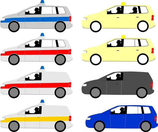 Várias carrinhas —  Vetores de Stock