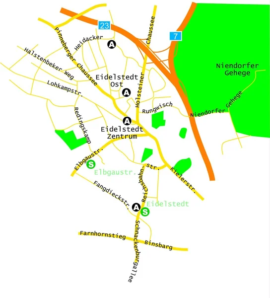 Mapa online de Eidelstedt — Archivo Imágenes Vectoriales