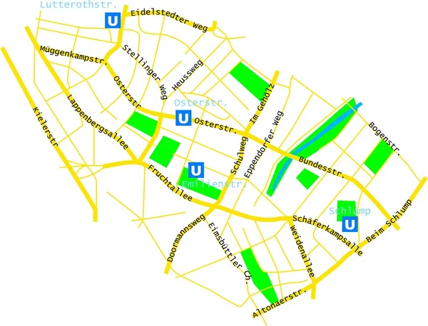 Map of Eimsbüttel — Stockový vektor