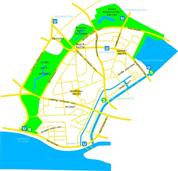 新城的地图 — 图库矢量图片