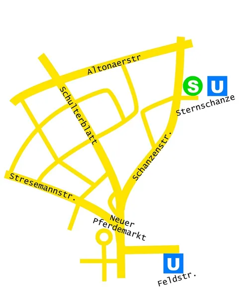 El mapa de Sternschanze — Vector de stock