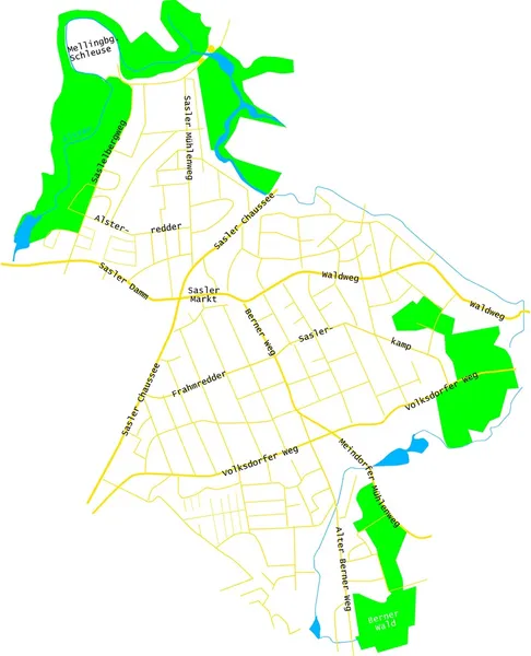 El mapa de Sasel — Archivo Imágenes Vectoriales