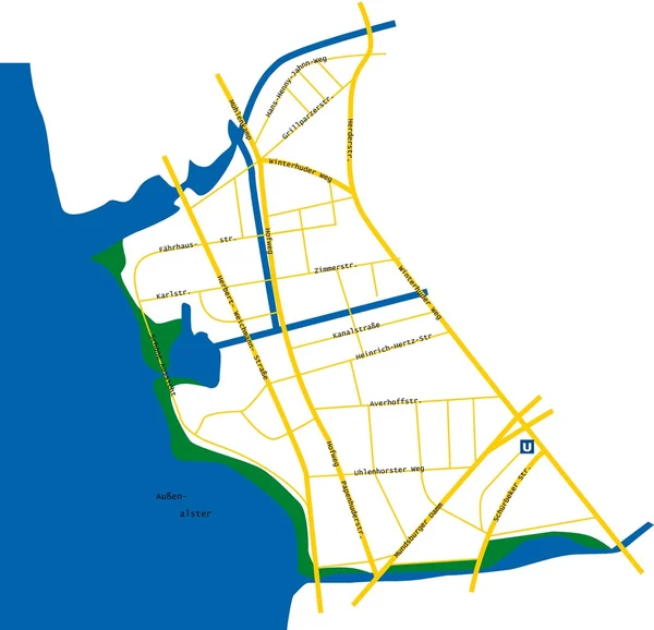 Kaart van uhlenhorst — Stockvector