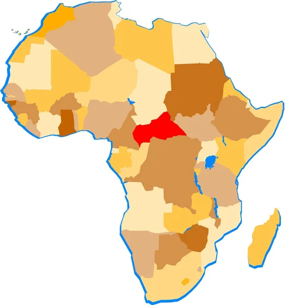 Střední Afrika — Stockový vektor