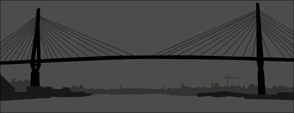 Pont dans le noir — Image vectorielle