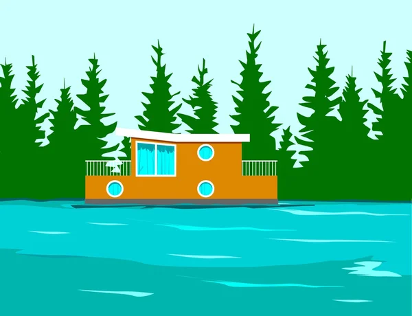 Houseboat — Stockový vektor