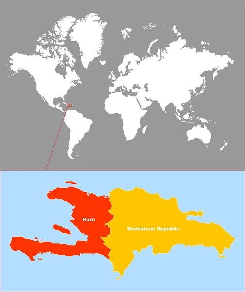 Haïti et la République dominicaine — Image vectorielle