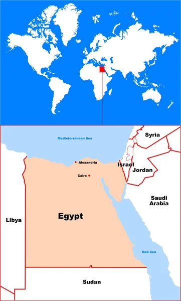 埃及在非洲 — 图库矢量图片