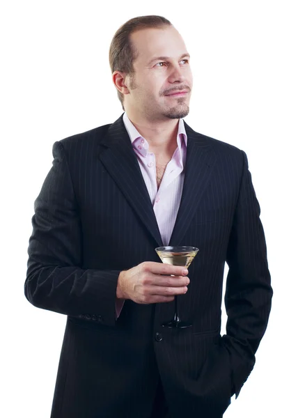 Man with glass Stock Image
