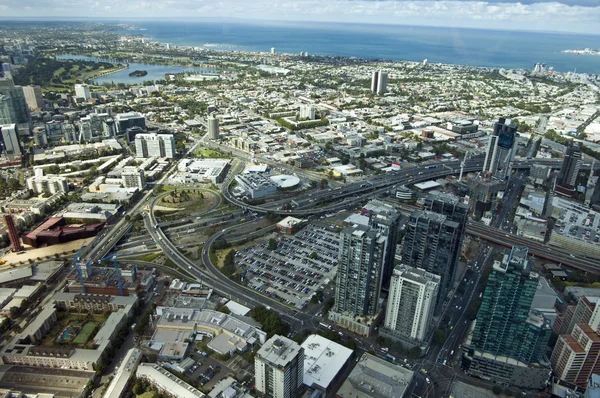 Beautiful cityscape of Melbourne, Australia. Aerial view from sk — Stock Photo, Image