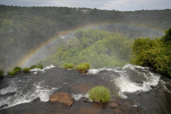 Iguazu waterfalls with vrainbow. Argentina — Stock Photo, Image