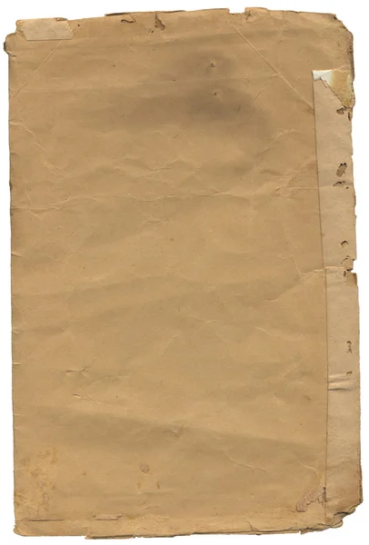 Altes strukturiertes Papier mit zerfledderter Kante und Clipping-Pfad. — Stockfoto