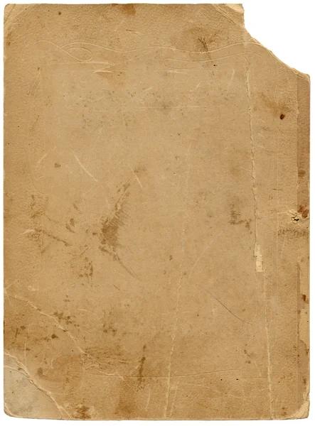 Oude getextureerde papier met gescheurde rand en uitknippad. — Stockfoto