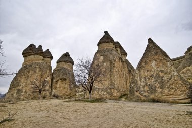 kumtaşı oluşumları Kapadokya, Türkiye.
