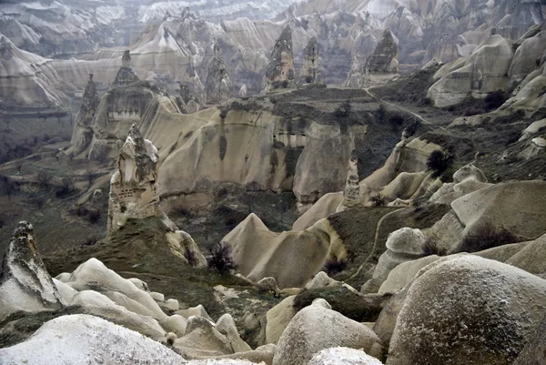 Zandsteen formaties in Cappadocië, Turkije. — Stockfoto