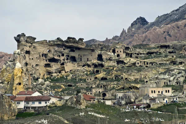 Grotta città in Cappadocia, Turchia. — Foto Stock